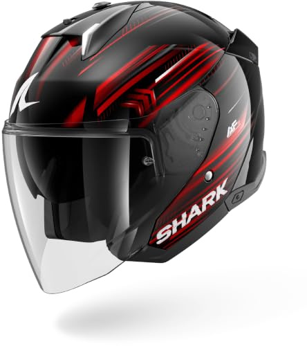 Shark, Jet Motorradhelm SKWAL I3 JET LIGHT-BLUR Black Red White KRW, L