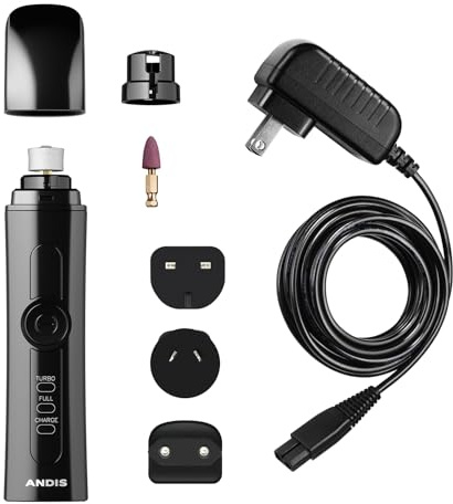 Andis Professional 2-Gang-Krallenschleifer für Tiere mit Kabel/Akku und wiederaufladbarem Lithium-Ionen-Akku, Schwarz,66835