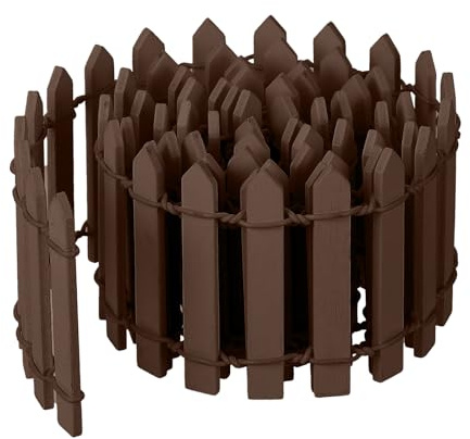 Bewudy 1 Stück Miniatur Zaun Gartendekor, 90x5cm Miniatur Zaun Gartenzaun Holz MiniaturZaun Aus Holz Mini Gartenmöbel Wichtel Holzzaun Zum Basteln Terrarium Puppen DIY-Dekor (Braun)