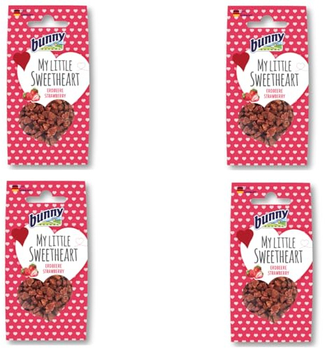 Bunny Nature My Little Sweetheart - Erdbeere | 4er Pack | 4 x 30 g | Ergänzungsfuttermittel für Nager