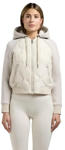 khujo Damen leichte Übergangsjacke kurze gesteppte Bomberjacke mit abnehmbarer Kapuze Malaya XS-XXL