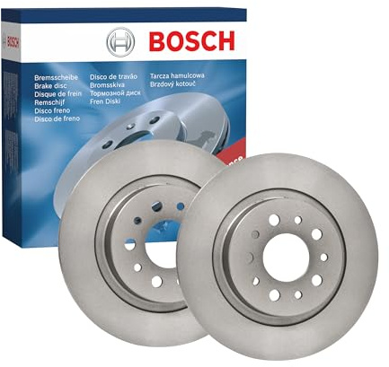 Bosch BD2419 Brake Disc Set - 264 mm - Rear Axle - 1 Set of 2 Discs | Vented High-Carbon Discs - ECE-R90 Certified - Great Cooling and Noise Suppression, Advanced Corrosion protected