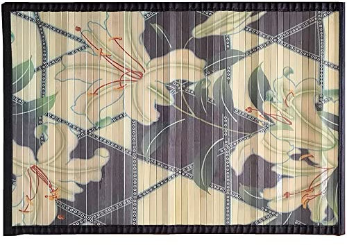 Solagua 8 Modelos 4 Medidas de Alfombra Bambu Antideslizante/Alfombra de Madera Salon, baño, Cocina y Multiusos (150 x 200 cm, Estamp.2)