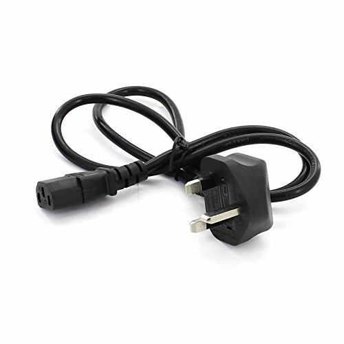 121AV 1 Meter 16 AWG UK Kettle Lead Power Cable (IEC320C13 to BS 1363) for Various TV's, Computers, Monitors & Hi-Fi equipment