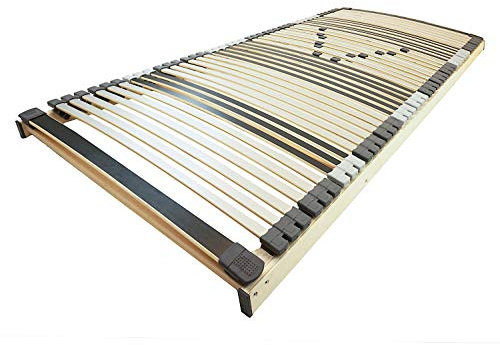 AM Qualitätsmatratzen 7 Zonen Lattenrost 100x200 fertig montiert mit 44 Federleisten - Made in Germany - Ergnomischer & Starrer Lattenrost 100x200cm - Holmabsenkung für Schulter und Becken