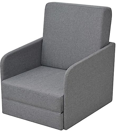 vidaXL Sessel Convertible 59,5 x 72 x 72,5 cm, Stoff, Hellgrau