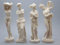 Set 4 Göttin Aphrodite Venus Griechisch römische Nude erotische Statue Cast Alabaster