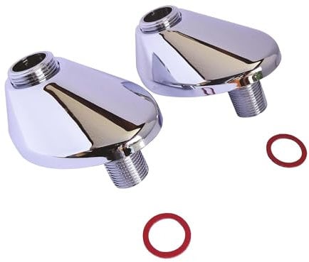 SOMATHERM FOR YOU, Raccord excentré 45mm avec rosace intégrée - Mâle 15/21 à Mâle 20/27 - Laiton chromé - Idéal pour rattrapage d'entraxe et installation horizontale