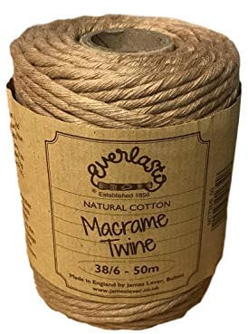 Everlasto - Bobine da 50 m, in morbido cotone colorato, per macramè, 4 mm circa, colore: albicocca