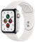 Apple Watch Series 5 44mm (GPS + Cellular) - Boîtier En Acier Inoxydable Argent Avec Bracelet Sport Blanc (Reconditionné)
