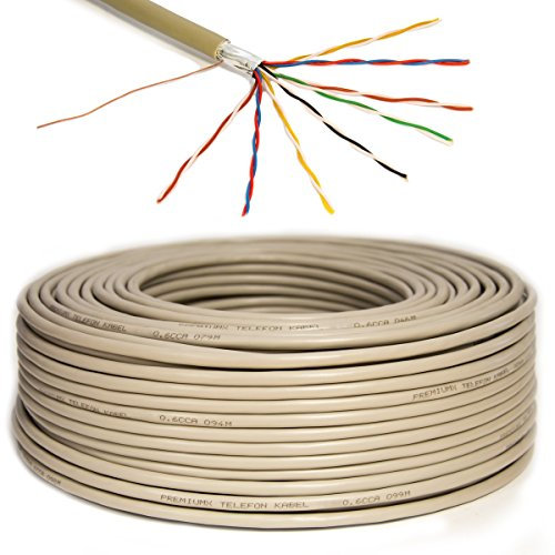 Premium X 50m Telefonkabel 8x2x0,6mm J-Y(ST) Y Telefonleitung 16-Adern rund Fernmeldekabel Installationsleitung Verlegekabel