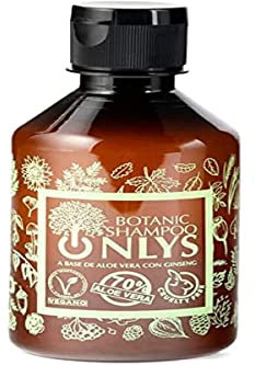 Onlys Botanic Feuchtigkeitsspendendes Shampoo, natürlich, wasserlos, 70% Aloe Vera und Ginseng, professionelles veganes Shampoo, ohne Frizz und ohne Silikon, ohne Sulfate und Parabene, 250 ml