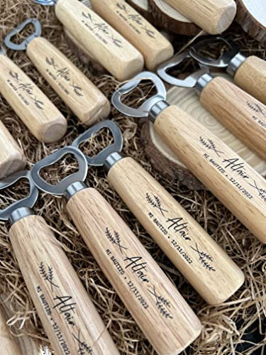 Uvimark - 12 Abridores Personalizados, abrebotellas clásico, detalles de boda, regalo original, abrebotellas con nombre, diseño o logotipo, imanes personalizados.