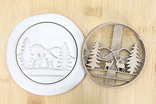 Cookie Cutter Fondant Keksstempel/Ausstechform Keksausstecher Plätzchen Hirsch Wald ca. 8cm