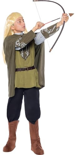 Funidelia | Legolas Kostüm - Der der Ringe für Jungen Hobbit, Der Herr der Ringe - Kostüme für Kinder & Verkleidung für Partys, Karneval & Halloween - Größe 10-12 Jahre - Grau/Silber