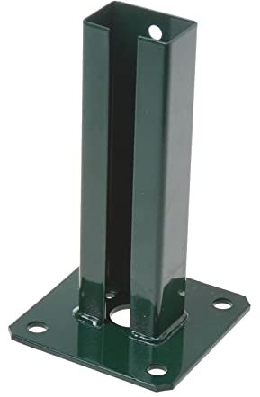 Aqbau® Pfostenträger 60×40 mm Moosgrün – Aufschraubhülse für Doppelstabmattenzaun – verzinkt & pulverbeschichtet – für Gartenzaun, Sichtschutz, Zaunpfosten