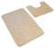 DIVCHI Non Slip Bath Mat Set - 2 Piece Thickened Bathroom Mat Set - Extra Absorbent 100% Memory Foam Bath Mat (80 x 50cm) and Pedestal Toilet Mat (50 x 40cm U Shape) (Khaki)