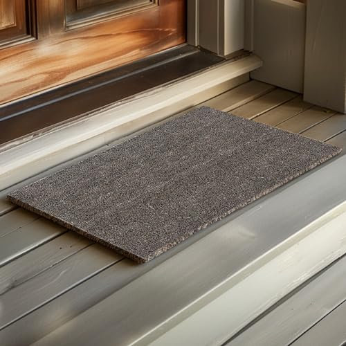 Entrando Fussmatte aus Kokos - optimale Türmatte für den Aussenbereich - rutschfest, wetterfest, für aussen - Grau, 50x80 cm