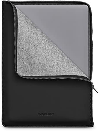Woolnut Matte PU Folio Zipper Sleeve Case Hülle Tasche für for 14 Zoll MacBook Pro / 13 Zoll MacBook Pro & Air - Schwarz