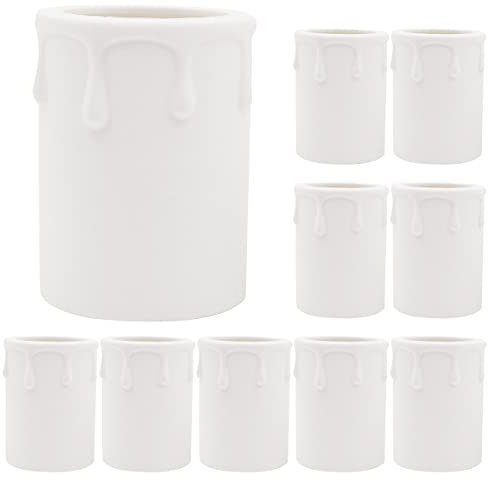 Hsthe Sea 10 Stück Kerzentropfhülsen 44 * 60 mm Kerzensockelabdeckungen Kerzenhülsen Kunststoffabdeckungen Rohre Kandelabersockel für die meisten Kronleuchter, Wandleuchten und Weihnachtsdekoration