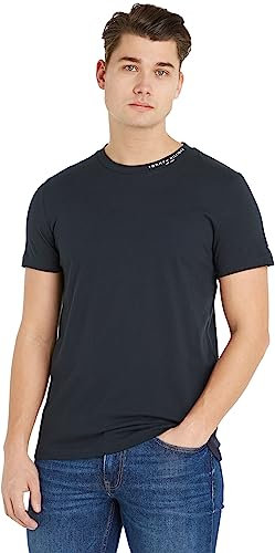 Tommy Hilfiger Men's T-Shirt Short-Sleeve Crew Neck, Blue (Desert Sky), XS