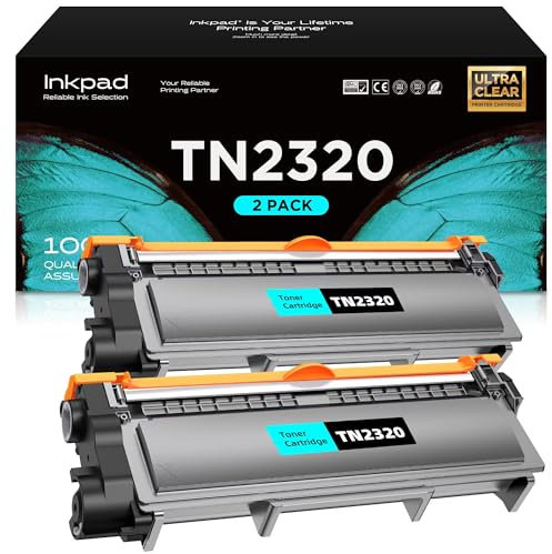 iNKPAD TN2320 Toner Kompatibel für Brother TN-2320 TN-2310 Toner für Brother MFC-L2700DW MFC-L2700DN HL-L2340DW HL-L2300D MFC-L2720DW DCP-L2520DW DCP-L2540DN MFC-L2740DW HL-L2360DN(2 Schwarz)