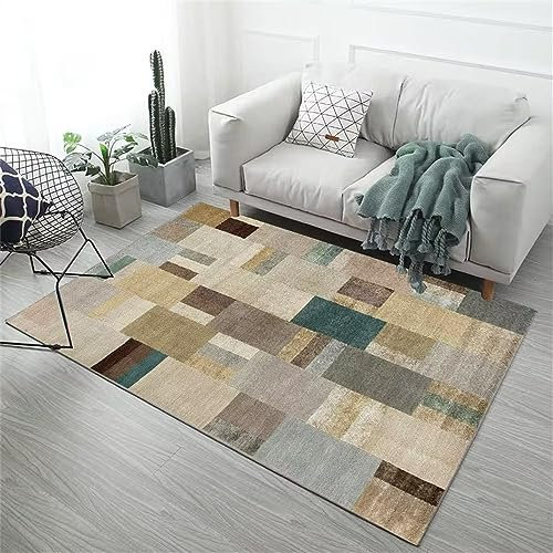 RUGMRZ Outdoorteppiche Geometrische Kreativität Teppich bodenbelag grau vorzimmer Teppich Wohnzimmer Kamin outdoorteppiche Balkon bodenbelag300x400CM