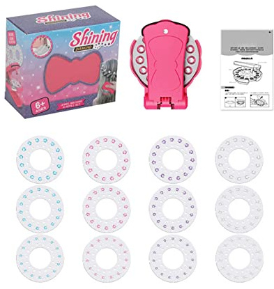 Alvinlite Glitzerbohrspielzeug, DIY Haar Glänzendes Glitzerbohrspielzeug Mädchen Haar Make-up Spielzeug Haaraufkleber Kinder Geschenk(Bohrmaschine + 12 Stück Diamanten)
