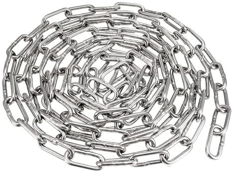 SUS304 Stainless Steel Chain Metal Link Small Light Duty Utility for Home Outdoor Camping Hanging Pet Chain Prevention Theft,Garden Heavy Duty Chains,Thickness 0.12 inches (3mm)- Length 9.8ft (3m)