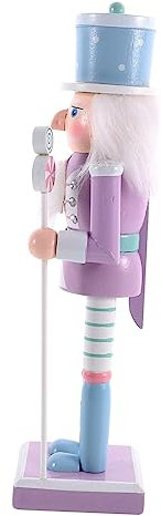 PRETYZOOM Süßigkeiten-Nussknacker-Weihnachtsdekoration 25 cm Lila Nussknacker-Figuren Hölzerne Nussknacker-Soldat-Dekoration Weihnachts-Nussknacker-Puppe Für Festival-Party-Tischdekoration
