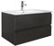 MOB-IN Meuble Simple Vasque décor chêne Carbone 80cm + Vasque Sorrento