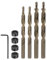 sourcing map 4pcs Pocket Hole Drill Bit 23/64 25/64 Dia 5/16 Tip Round Shank Replacement Twist Step Drill Bit with M12 Depth Stop Collar and Wrench for Woodworking