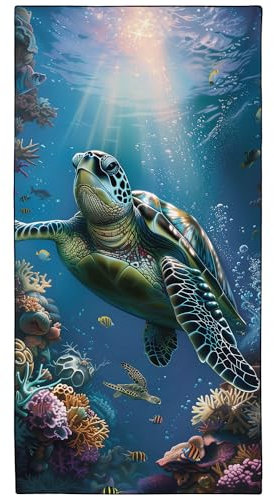 YISUMEI Mikrofaser Strandtuch XXL, Strandhandtuch Leicht Badehandtuch Schnelltrocknend, Unterwasser Schildkröte, 180 x 90 cm