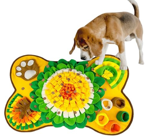 Schnüffelteppich für Hunde, 40 X 60 cm Schnüffelmatte Hund, Intelligenzspielzeug Hund, Schnüffelteppich Katze, Spielteppich Katze, Schnüffelspielzeug Hund, Schnüffelteppich Hund (Gelb, 40x60cm)