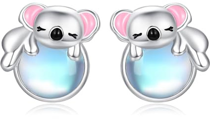 Ohrstecker 925er Sterlingsilber mit Mondstein synthetische Moonstone Ohrringe Mondstein Schmuck für Frauen hypoallergene Ohrring für empfindliche Ohren