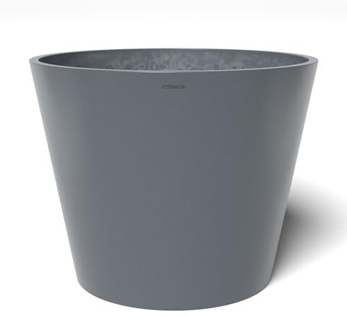 POTS&MORE Pot de Fleurs Conico 50 VP015001 (diamètre 50 cm, Forme Ronde, Couleur : Gris, Hauteur : 40,5 cm, Pot en Plastique, pour Plantes d'intérieur)