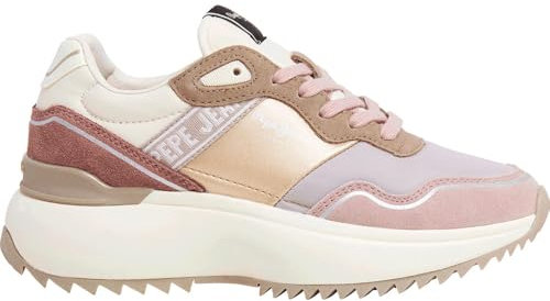 Pepe Jeans Kimi Glam Sneak Donna, Rosa Cipria Rosa Rosa, 7 UK