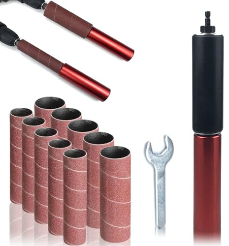 Bewinner Spindelschleifer Adapter, 1,5-Zoll Schleifhülsen, 10er-Pack, Aluminiumlegierung, Holz