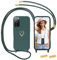 Handyband für Samsung Galaxy S20 FE Hülle mit Band, MoEvn Necklace Handyhülle mit Kordel für zum Umhängen Herz Muster Silikon Case Stoßfeste Schutzhülle mit Abnehmbar Kette für S20 FE 4G/5G, Grün