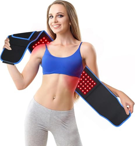Elfeye Rotlichtlampe Therapie Gürtel Infrarotlampe 660nm Red Light Therapy Belt 850nm Infrared Rotlichtlampe Therapie Zur Linderung Entzündungen, Gelenk- und Rückenschmerzen Infrarot Matte mit Timer