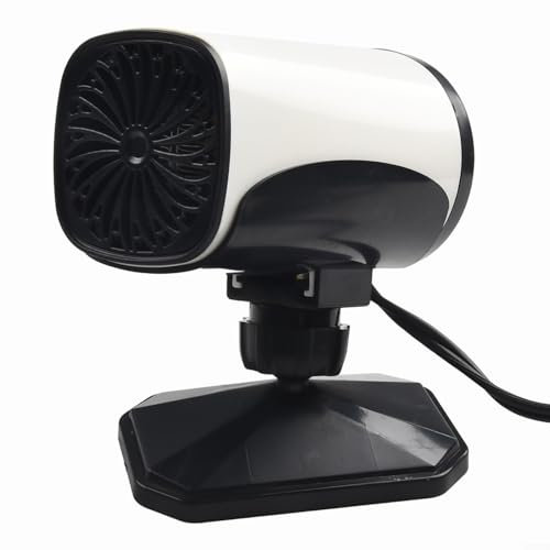 Chauffage ventilateur de voiture à taux de conversion élevé, 2 en 1, rotation à pour 360 degrés, sûr et économe en énergie (blanc)