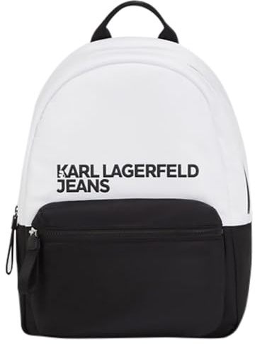 KARL LAGERFELD JEANS Damen Essential Nylon Back Pack Weiß/Schwarz One size