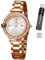 OLEVS Montre à Quartz pour Femme, Petit Poignet, Cadran en Or Rose, Montre analogique Nocturne étanche pour Femme