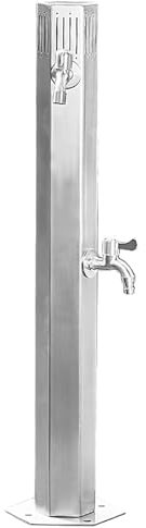 GBPLDMAQ Fontane da Giardino in Acciaio Inox per Esterni, Fontanella Giardino con 2 Rubinetti da Esterno, Conservazione del Calore e Antigelo per Irrigazione