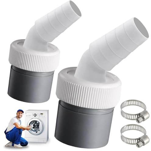 Waschmaschine Abfluss Adapter, 2 Stück Waschmaschinenanschluss Eingang Ø18-24 mm und Rohr Ø40 mm, Abfluss Adapter für Geschirrspüler, für Anschluss Waschmaschine Ablaufschlauch