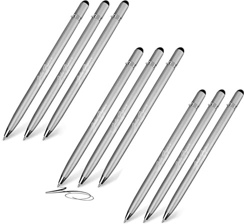 Jolis Papiers – Set da 9 penne a sfera personalizzate con incisione testo o logo – Penna touch – Regalo aziendale, eventi, promozionale – Marchio francese