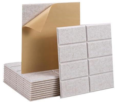 Osmond Acoustic Foam Acoustic Panels Self-Adhesive for Walls, Door, Ceiling, Home Office Light Camel