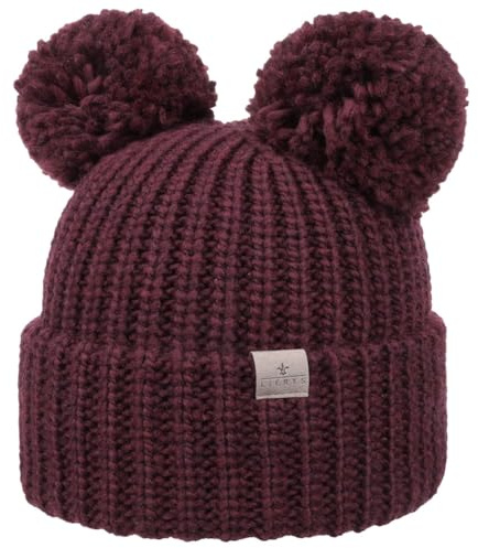 LIERYS Double Pom Strickmütze Beanie Made in Germany Damen Winter