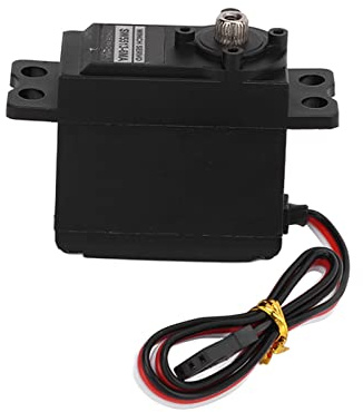 Acouto Servo Motor Gear Black, Alloy Construction, High Precision Metal Gears, RC Ship Rope Machine, Boat Model Accessories