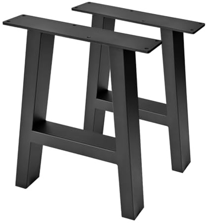 DJCYGG 2 Stück Tischkufen A Form Tischbeine Metall Möbelfüße Robust Tischgestell,Ideal für DIY-Projekte wie Esstisch,Schreibtisch,Stizbank,Konferenztisch,mit Schrauben,Schwarz (70x72cm)
